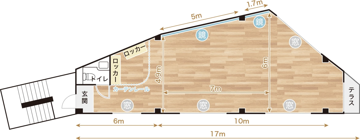 ボルボレッタ3Fレンタルスタジオ間取り